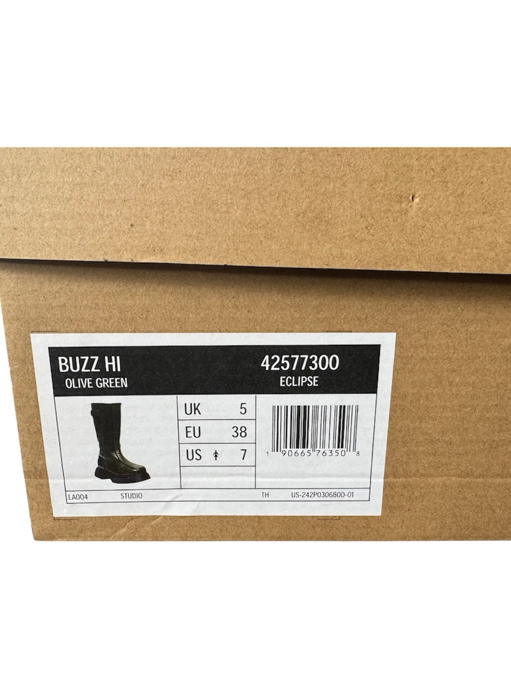 Dr Martens Buzz Hi Boot Olive Green Platform with Zip. NWT size US 7 EU38 - Picture 8 of 11